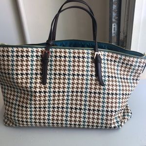 Plaid woven bag